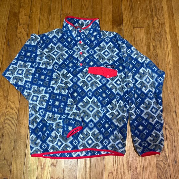 NWOT Patagonia Synchilla Snap T 2013 Aurora Channel Blue Fleece Men's S - Picture 4 of 10